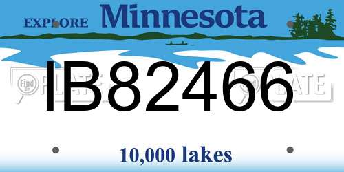 IB82466 Minnesota License Plate