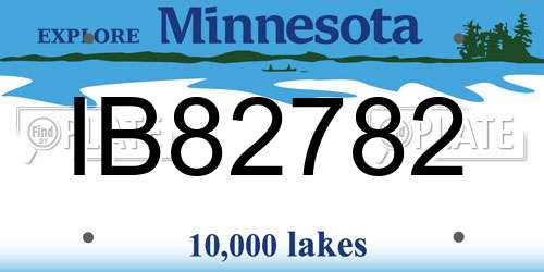 IB82782 Minnesota License Plate