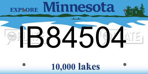 IB84504 Minnesota License Plate