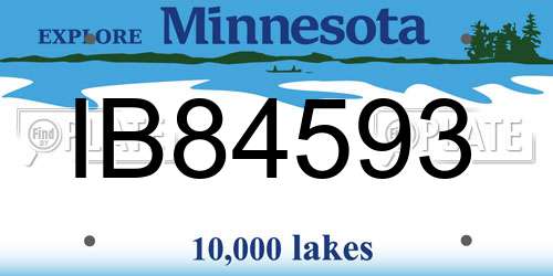 IB84593 Minnesota License Plate