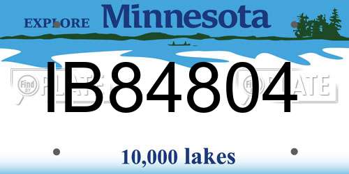 IB84804 Minnesota License Plate
