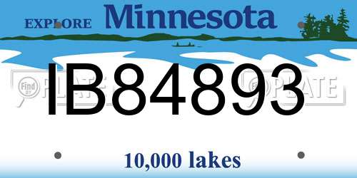 IB84893 Minnesota License Plate