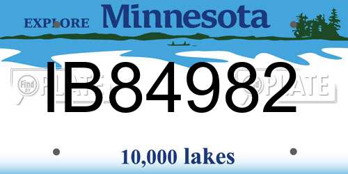 IB84982 Minnesota License Plate