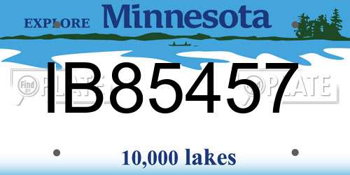 IB85457 Minnesota License Plate