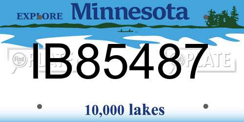 IB85487 Minnesota License Plate