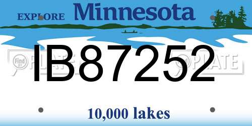IB87252 Minnesota License Plate