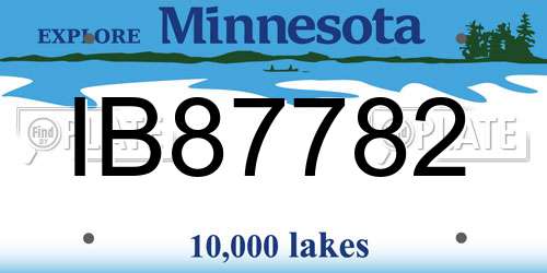 IB87782 Minnesota License Plate