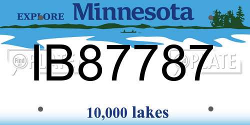 IB87787 Minnesota License Plate
