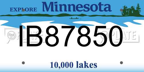 IB87850 Minnesota License Plate