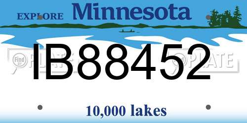 IB88452 Minnesota License Plate