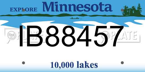 IB88457 Minnesota License Plate