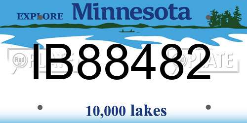 IB88482 Minnesota License Plate