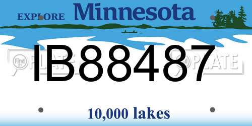 IB88487 Minnesota License Plate