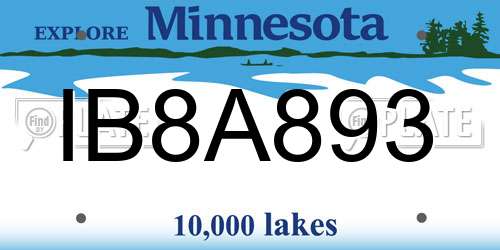 IB8A893 Minnesota License Plate