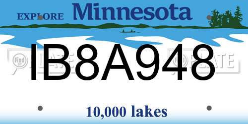 IB8A948 Minnesota License Plate