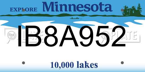 IB8A952 Minnesota License Plate
