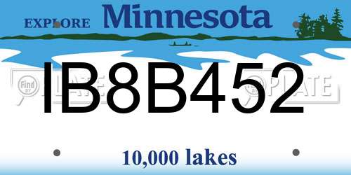 IB8B452 Minnesota License Plate