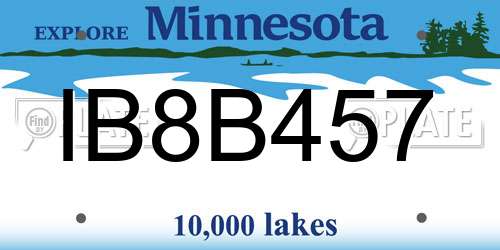 IB8B457 Minnesota License Plate