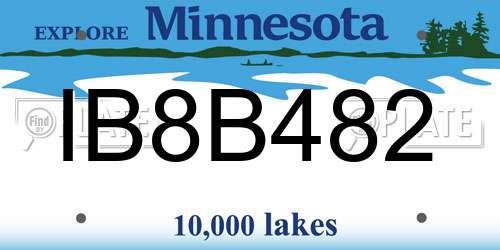 IB8B482 Minnesota License Plate
