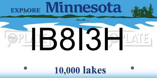 IB8I3H Minnesota License Plate