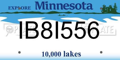 IB8I556 Minnesota License Plate