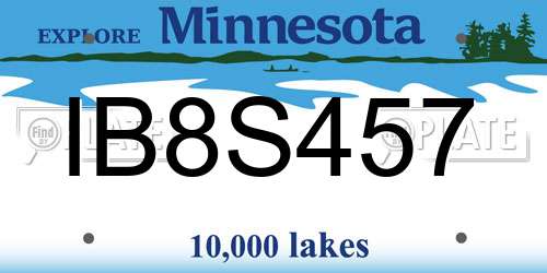 IB8S457 Minnesota License Plate