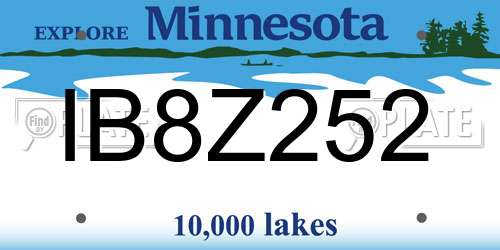 IB8Z252 Minnesota License Plate