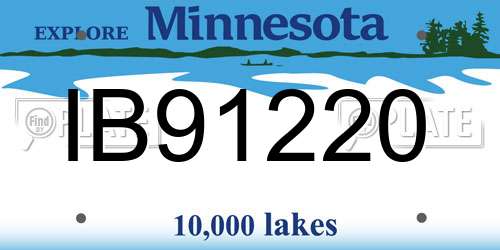 IB91220 Minnesota License Plate