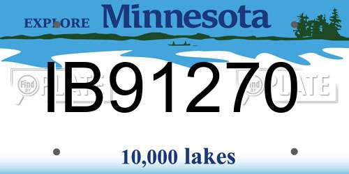 IB91270 Minnesota License Plate
