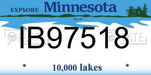 IB97518 Minnesota License Plate