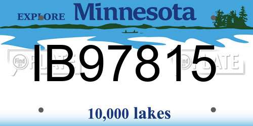 IB97815 Minnesota License Plate