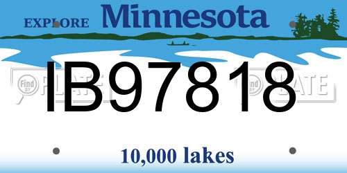 IB97818 Minnesota License Plate