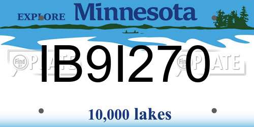 IB9I270 Minnesota License Plate