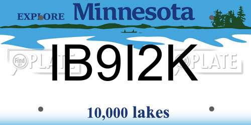 IB9I2K Minnesota License Plate