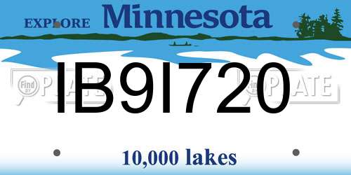 IB9I720 Minnesota License Plate
