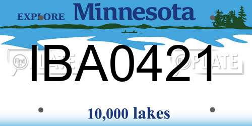 IBA0421 Minnesota License Plate