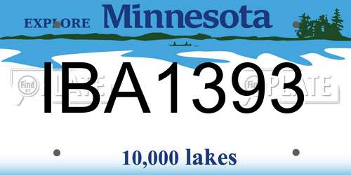 IBA1393 Minnesota License Plate