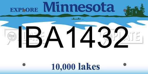 IBA1432 Minnesota License Plate
