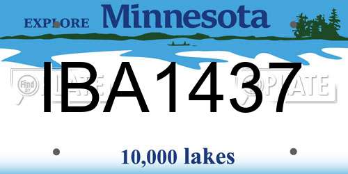 IBA1437 Minnesota License Plate