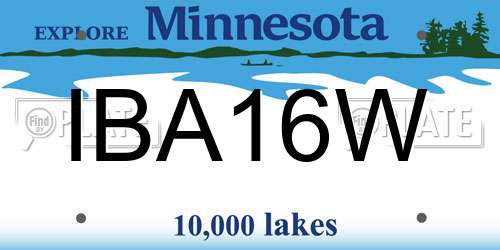IBA16W Minnesota License Plate