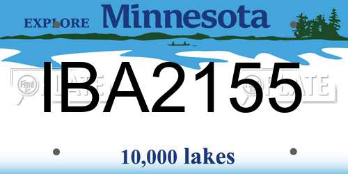 IBA2155 Minnesota License Plate
