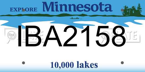IBA2158 Minnesota License Plate