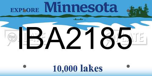 IBA2185 Minnesota License Plate