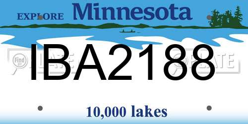IBA2188 Minnesota License Plate