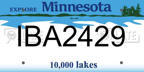 IBA2429 Minnesota License Plate