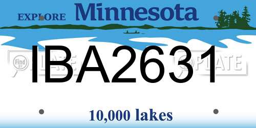 IBA2631 Minnesota License Plate