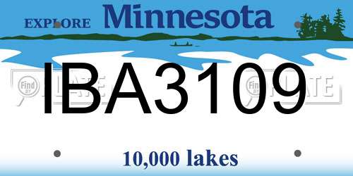 IBA3109 Minnesota License Plate