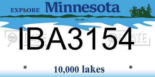 IBA3154 Minnesota License Plate