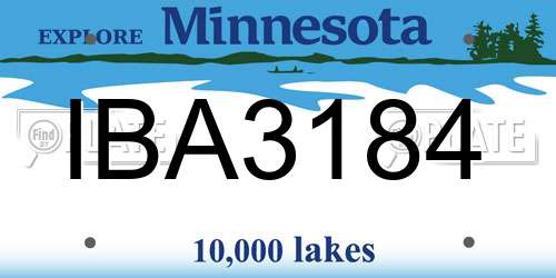 IBA3184 Minnesota License Plate
