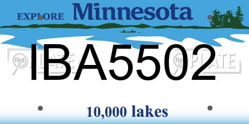 IBA5502 Minnesota License Plate